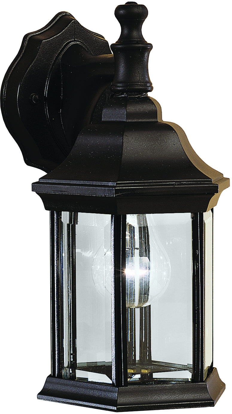 KICHLER 9776BK Chesapeake 11.75" 1 Light Outdoor Wall Light With Clear Beveled Glass In Black