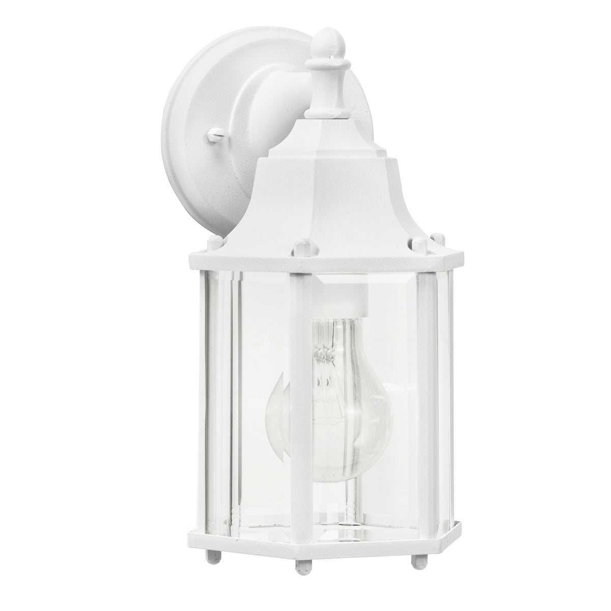 KICHLER 9774WH Chesapeake 10.25" 1 Light Outdoor Wall Light With Clear Beveled Glass In White