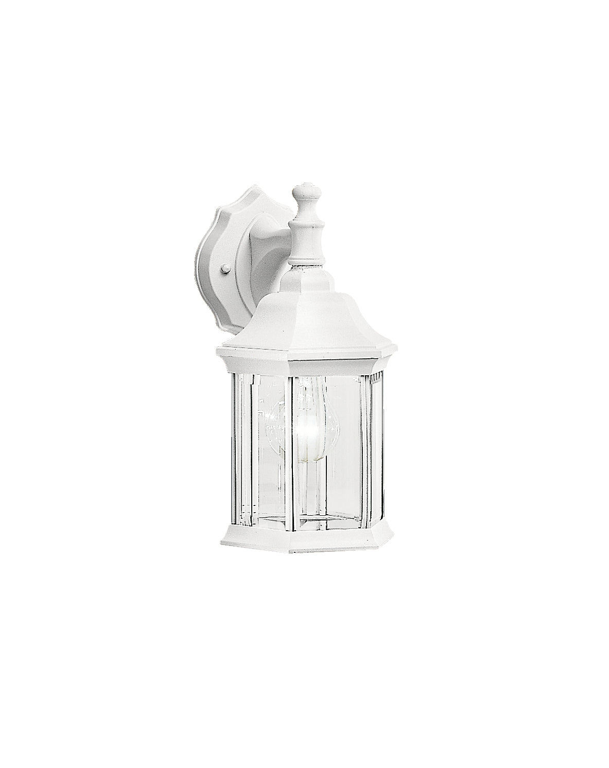 KICHLER 9776WH Chesapeake 11.75" 1 Light Outdoor Wall Light With Clear Beveled Glass In White
