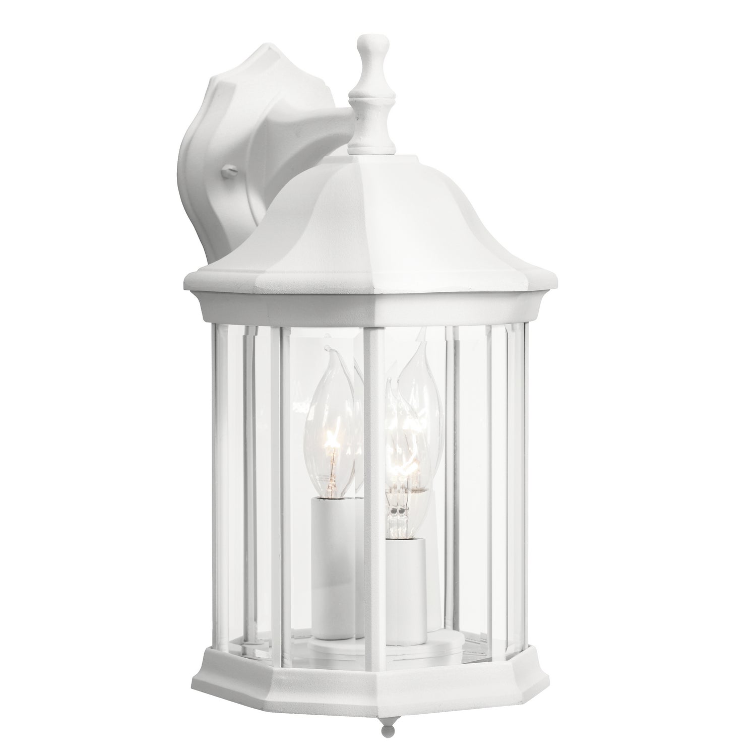 KICHLER 9777WH Chesapeake 14.75" 3 Light Outdoor Wall Light With Clear Beveled Glass In White