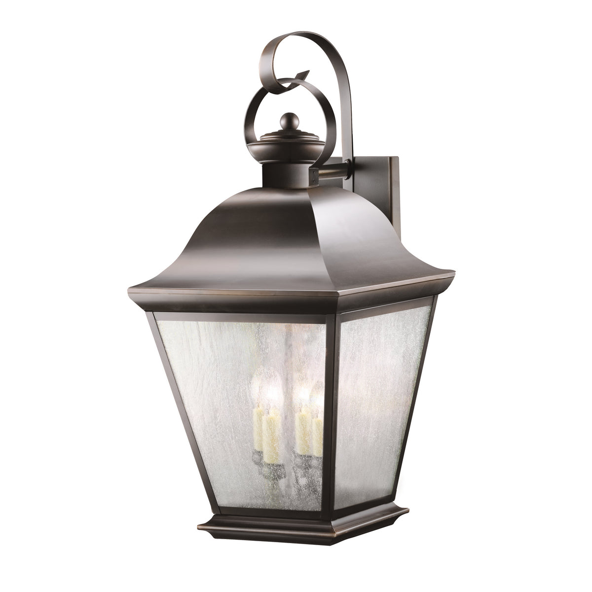 KICHLER 9704OZ Mount Vernon 27.75" 4 Light Outdoor Wall Light With Clear Seeded Glass In Olde Bronze