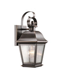 KICHLER 9707OZ Mount Vernon 12.5" 1 Light Outdoor Wall Light With Clear Seeded Glass In Olde Bronze