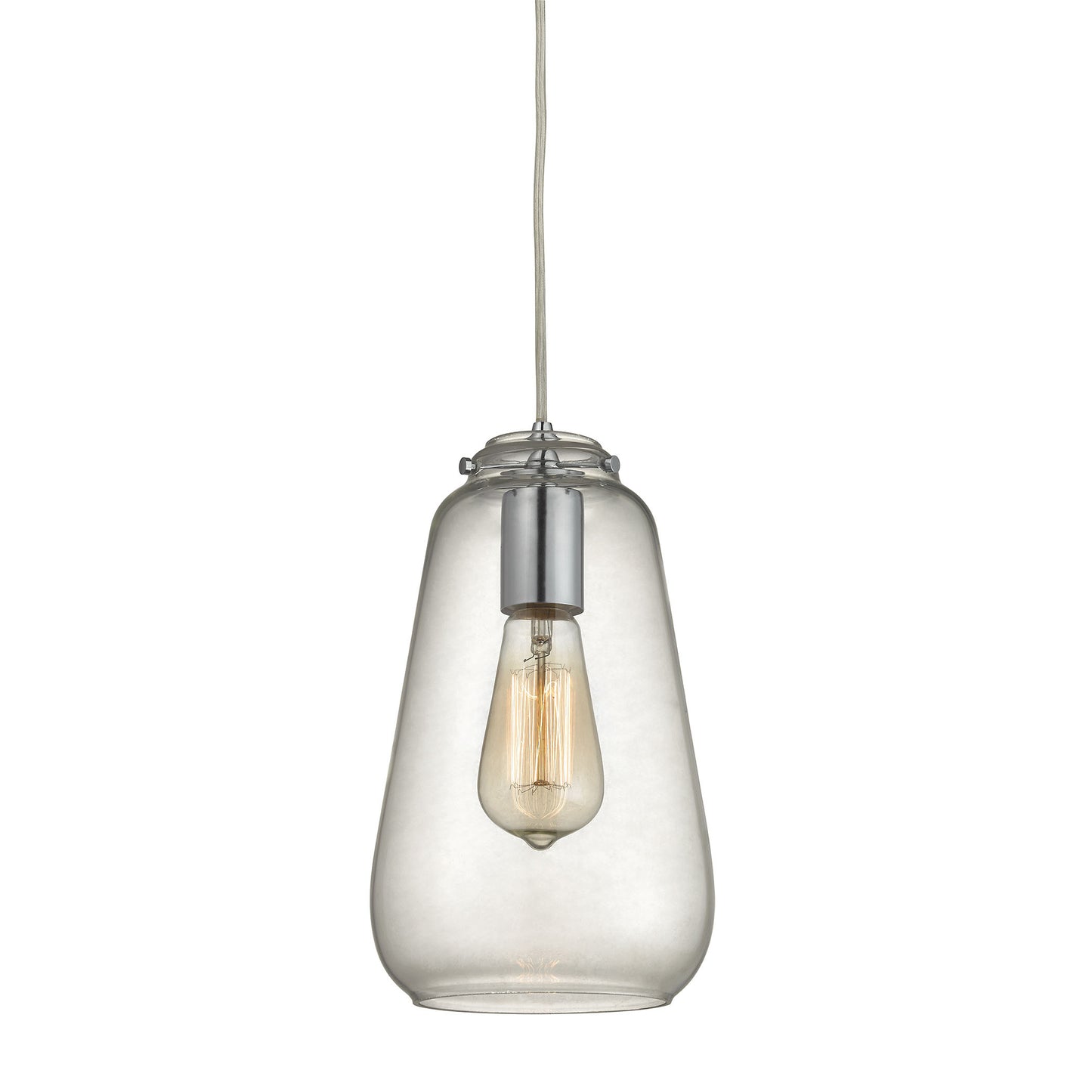 ELK SHOWROOM 10423/1 Orbital 6'' Wide 1-Light Pendant - Polished Chrome with Clear Glass