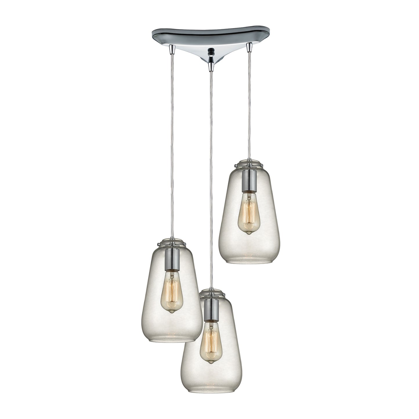 ELK SHOWROOM 10423/3 Orbital 10'' Wide 3-Light Pendant - Polished Chrome with Clear Glass