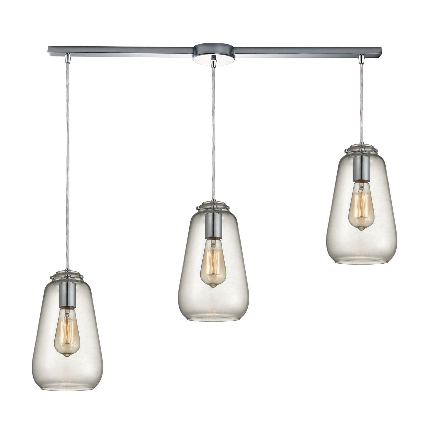 ELK SHOWROOM 10423/3L Orbital 36'' Wide 3-Light Pendant - Polished Chrome with Clear Glass