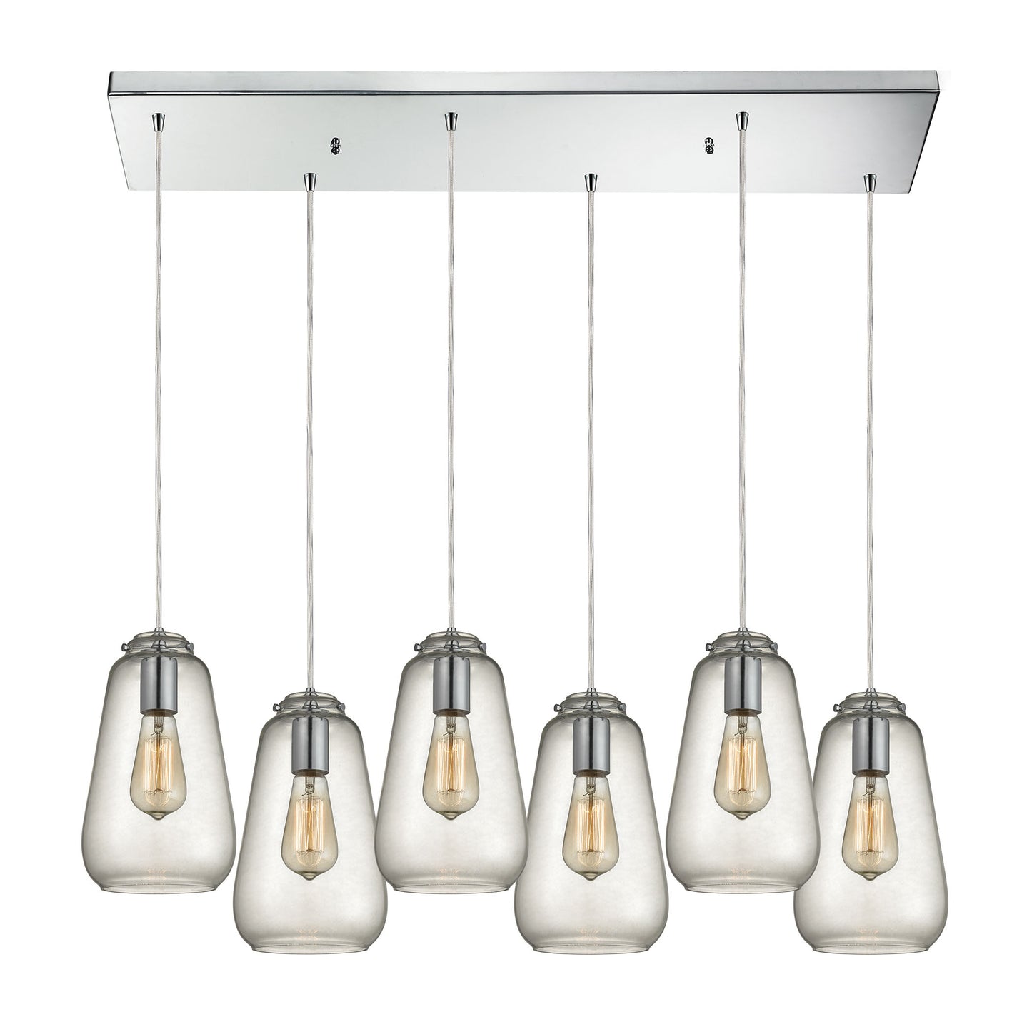 ELK SHOWROOM 10423/6RC Orbital 30'' Wide 6-Light Pendant - Polished Chrome with Clear Glass