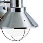 KICHLER 9023NI Seaside 14.25" 1 Light Outdoor Wall Light With Glass Globe Brushed Nickel