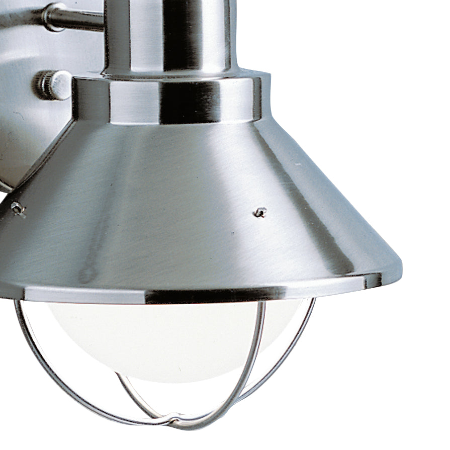 KICHLER 9023NI Seaside 14.25" 1 Light Outdoor Wall Light With Glass Globe Brushed Nickel