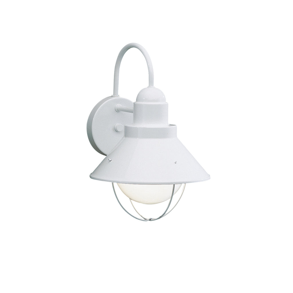 KICHLER 9022WH Seaside 12" 1 Light Outdoor Wall Light With Glass Globe White