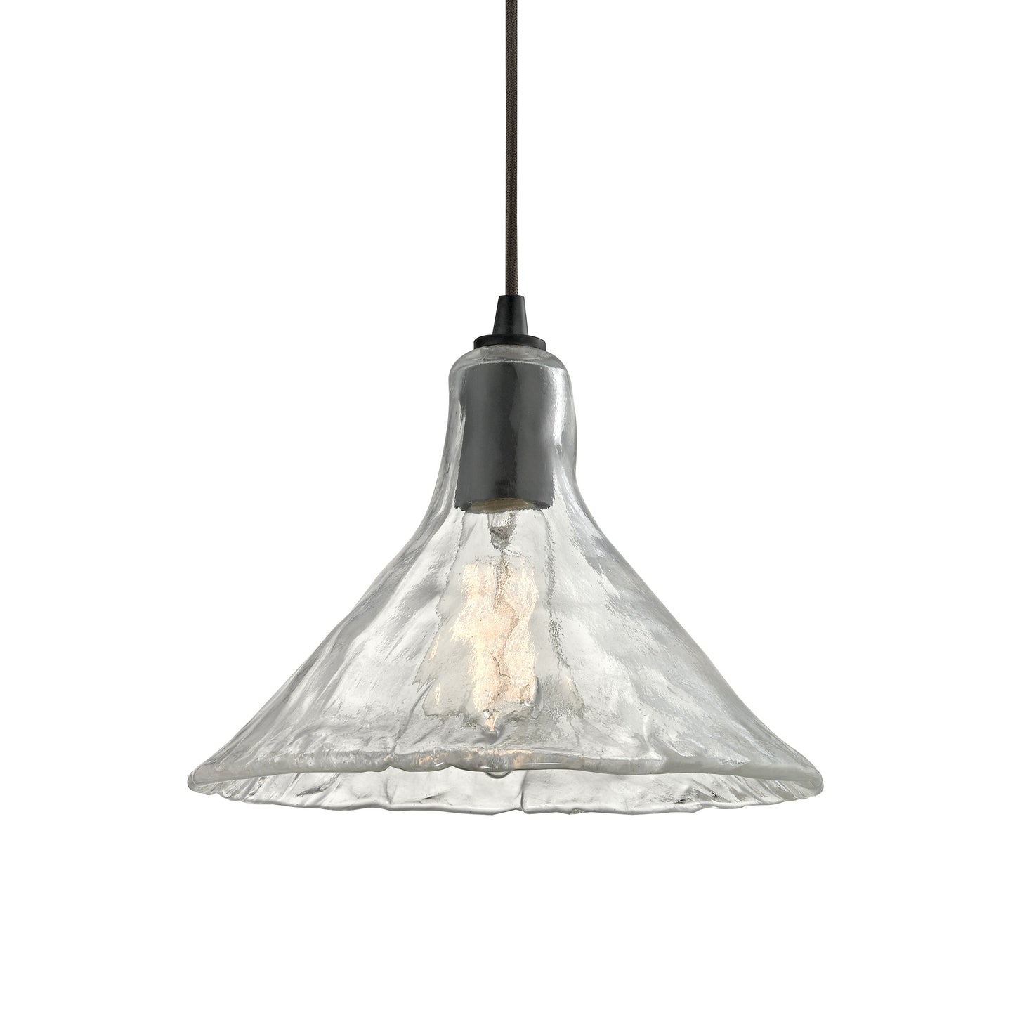 ELK SHOWROOM 10435/1 Hand Formed Glass 10'' Wide 1-Light Mini Pendant - Oil Rubbed Bronze