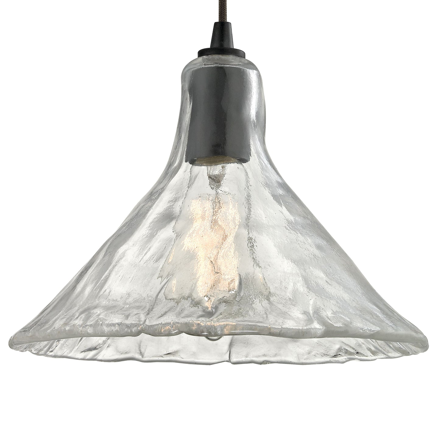 ELK SHOWROOM 10435/1 Hand Formed Glass 10'' Wide 1-Light Mini Pendant - Oil Rubbed Bronze