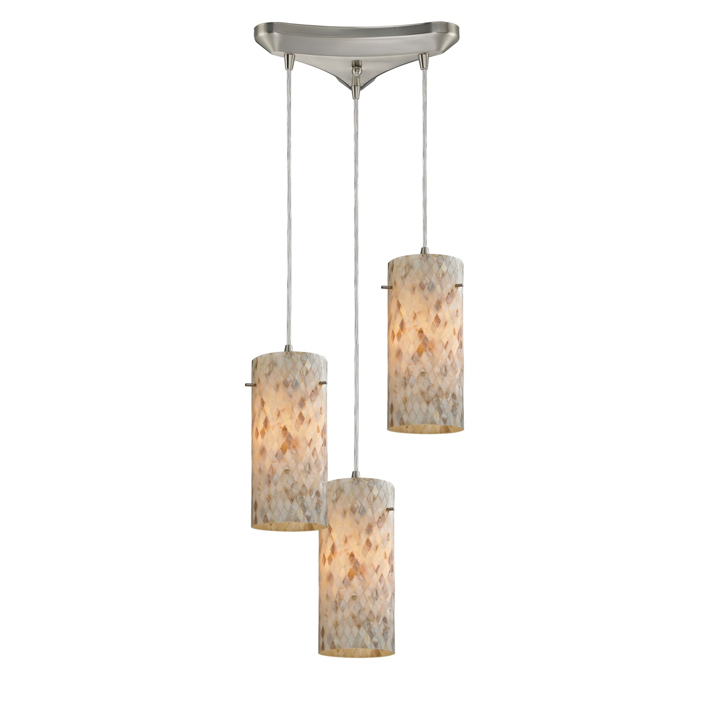 ELK SHOWROOM 10442/3 Capri 10'' Wide 3-Light Pendant - Satin Nickel