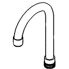 MOEN 104430 Commercial Gooseneck Spout (5-3/8" Reach, 13-1/4" Height In Chrome