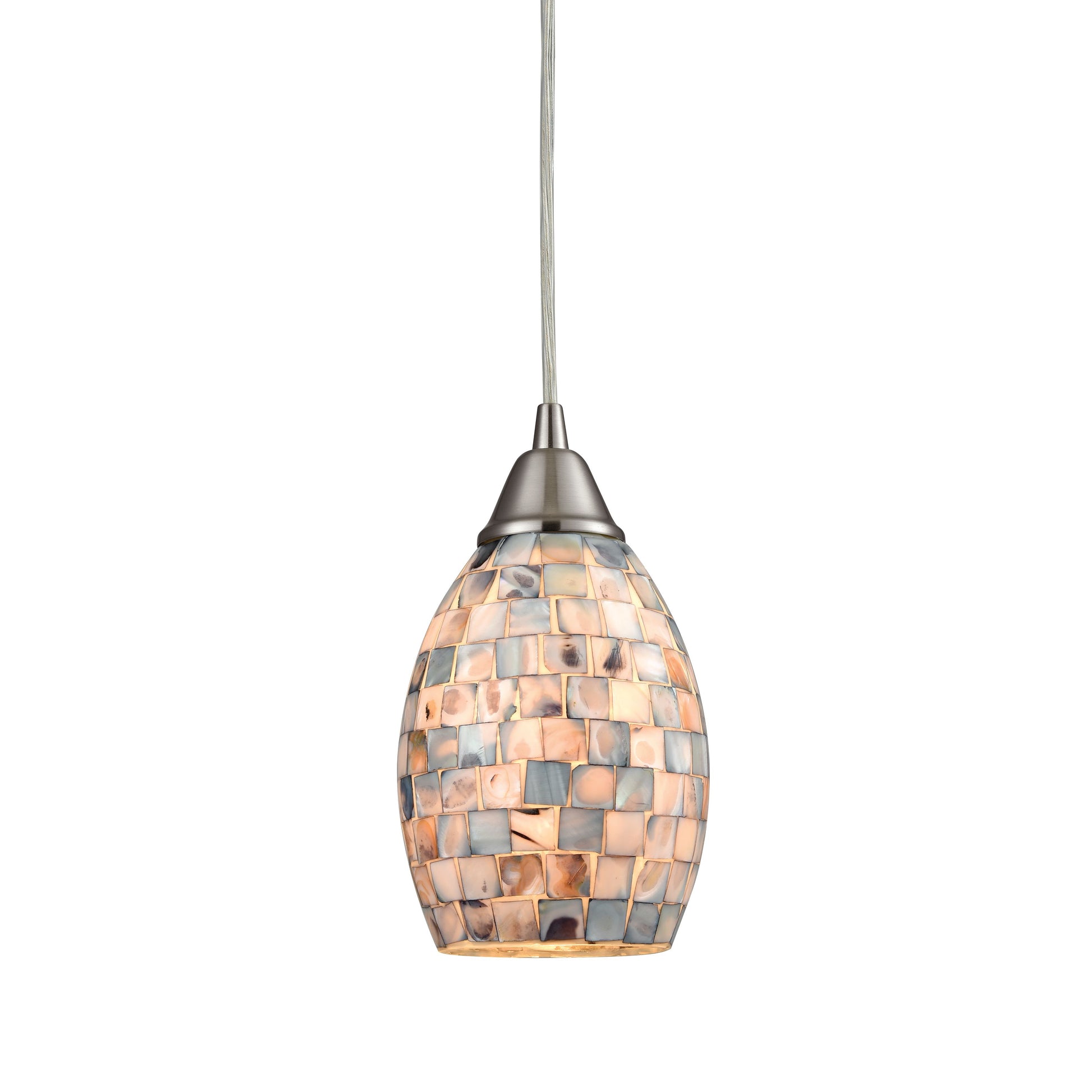 ELK SHOWROOM 10444/1 Capri 5'' Wide 1-Light Pendant - Satin Nickel