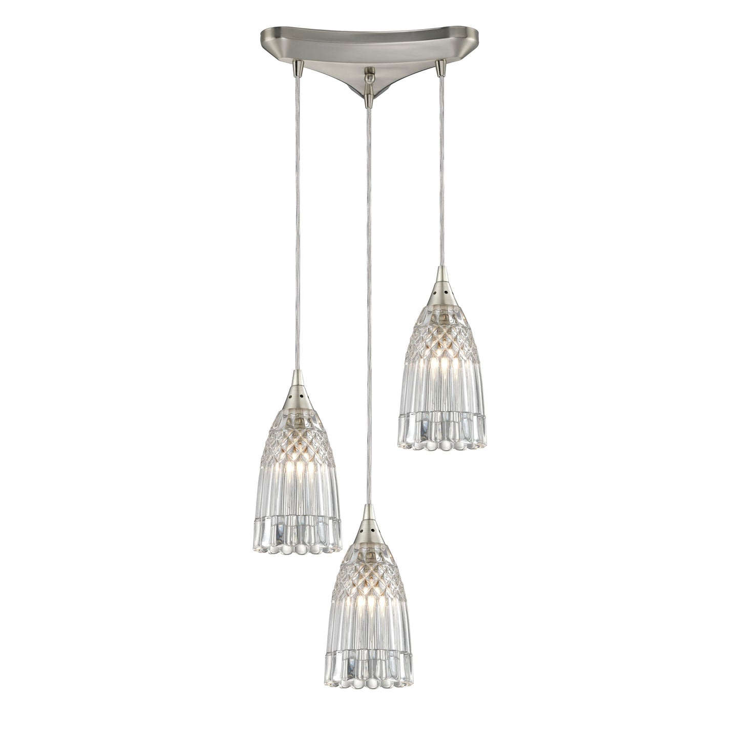 ELK SHOWROOM 10458/3 Kersey 10'' Wide 3-Light Pendant - Satin Nickel