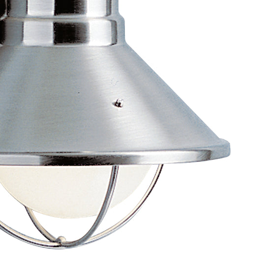 KICHLER 9021NI Seaside 7.5" 1 Light Outdoor Wall Light With Glass Globe Brushed Nickel