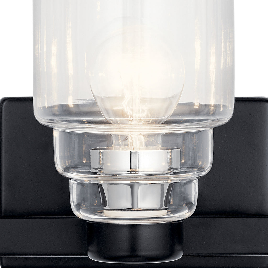 KICHLER 55012BK Vionnet 24" 3 Light Vanity Light With Clear Glass In Black