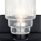 KICHLER 55012BK Vionnet 24" 3 Light Vanity Light With Clear Glass In Black