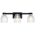 KICHLER 55012BK Vionnet 24" 3 Light Vanity Light With Clear Glass In Black