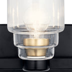 KICHLER 55012BK Vionnet 24" 3 Light Vanity Light With Clear Glass In Black