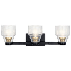 KICHLER 55012BK Vionnet 24" 3 Light Vanity Light With Clear Glass In Black