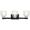 KICHLER 55012BK Vionnet 24" 3 Light Vanity Light With Clear Glass In Black