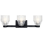 KICHLER 55012BK Vionnet 24" 3 Light Vanity Light With Clear Glass In Black