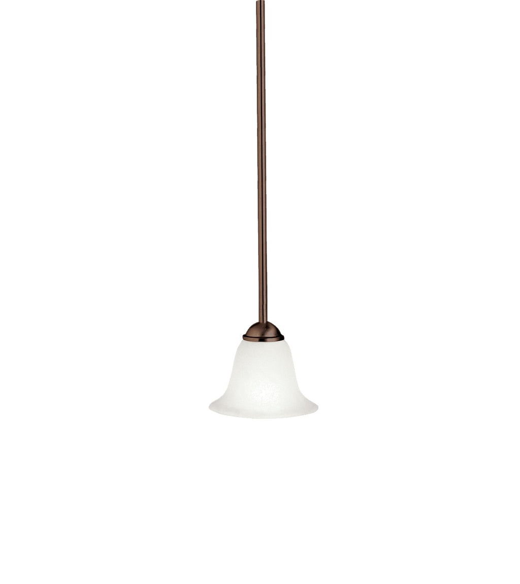 KICHLER 2771TZ Dover 5.5" 1 Light Mini Pendant With Alabaster Swirl Glass In Tannery Bronze