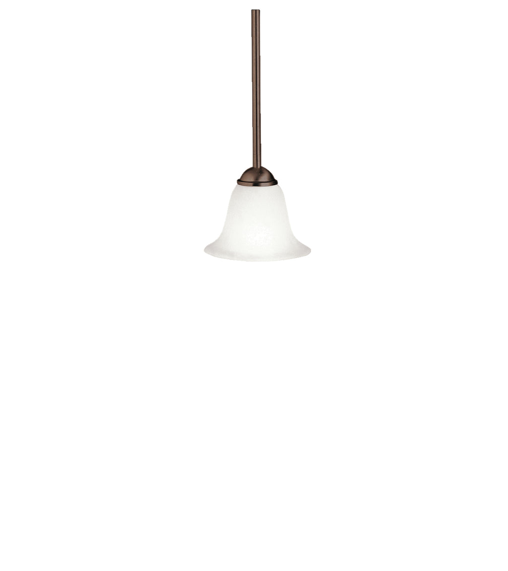 KICHLER 2771TZ Dover 5.5" 1 Light Mini Pendant With Alabaster Swirl Glass In Tannery Bronze