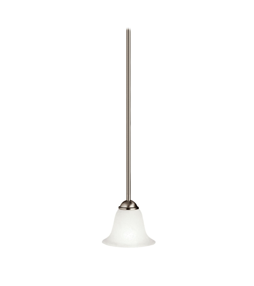 KICHLER 2771NI Dover 5.5" 1 Light Mini Pendant With Etched Seeded Glass In Brushed Nickel