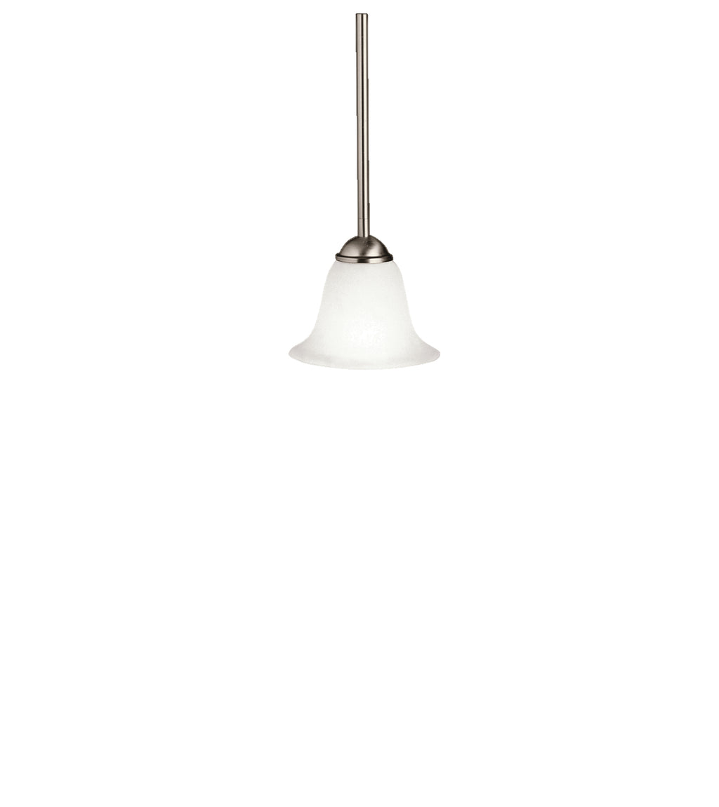 KICHLER 2771NI Dover 5.5" 1 Light Mini Pendant With Etched Seeded Glass In Brushed Nickel