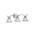 KICHLER 6323NI Dover 22.5" 3 Light Vanity Light With Etched Seeded Glass In Brushed Nickel