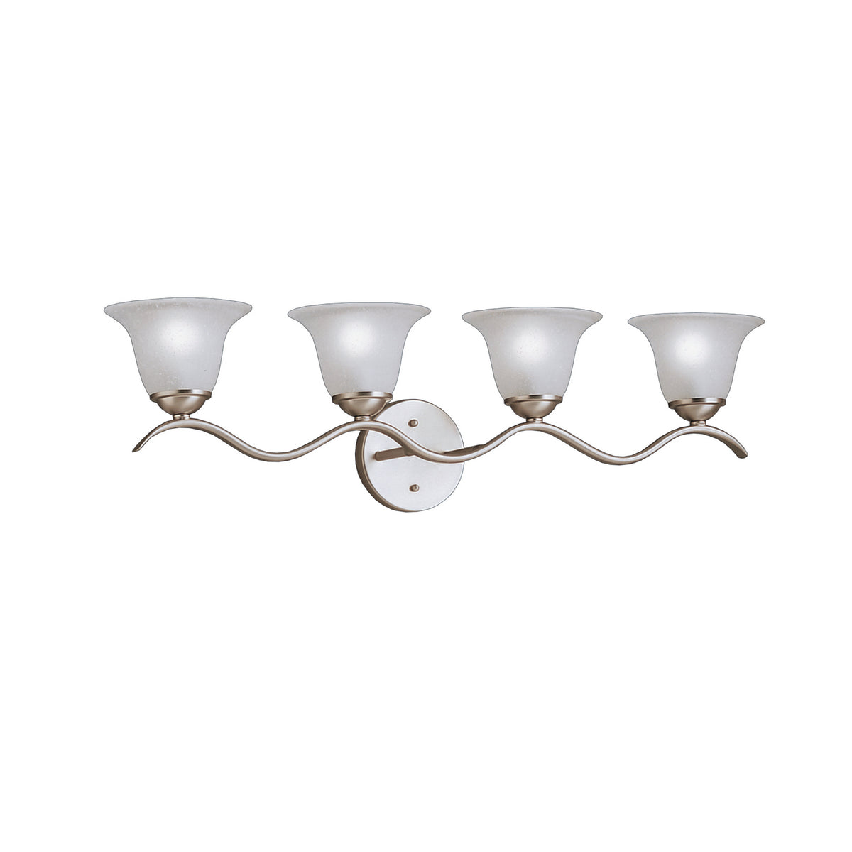 KICHLER 6324NI Dover 30.5" 4 Light Vanity Light With Etched Seeded Glass In Brushed Nickel
