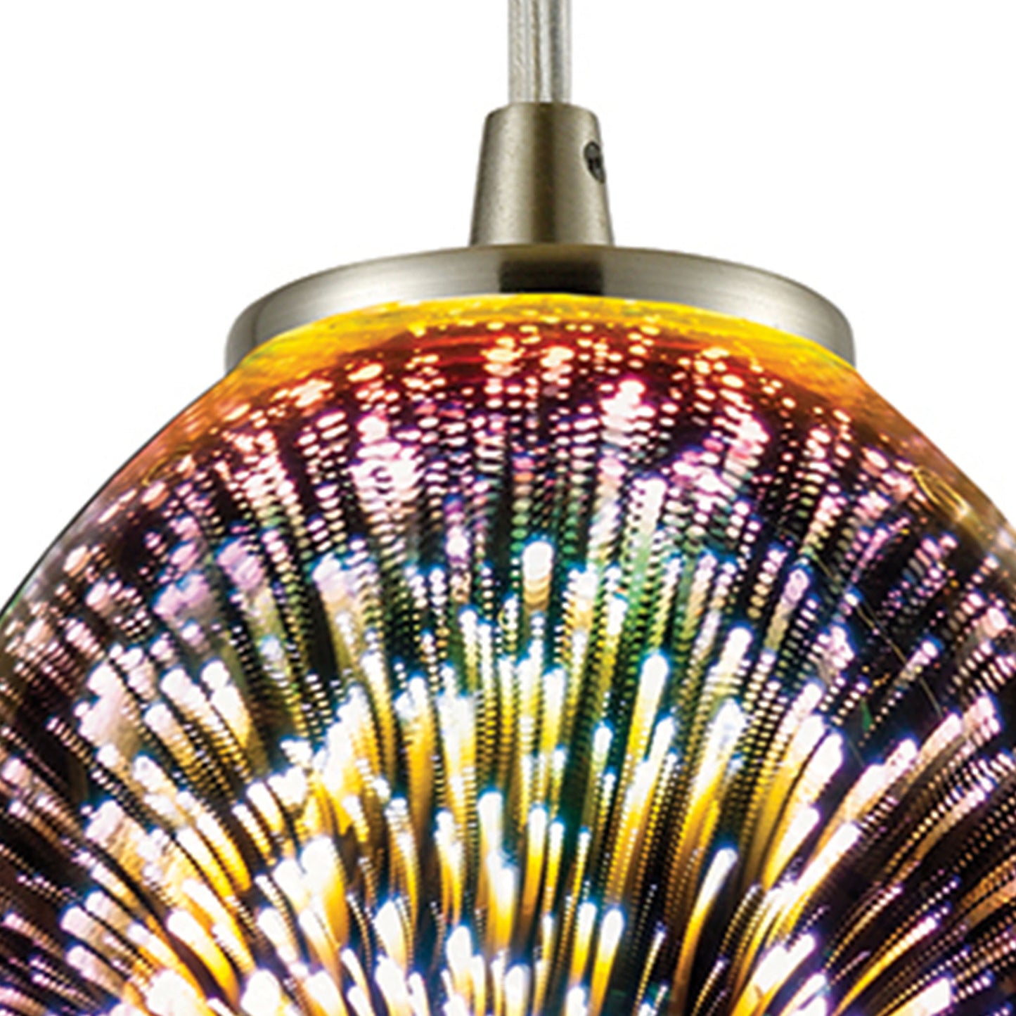 ELK SHOWROOM 10506/1 Illusions 5'' Wide 1-Light Pendant - Satin Nickel with Multicolor Fireworks Glass