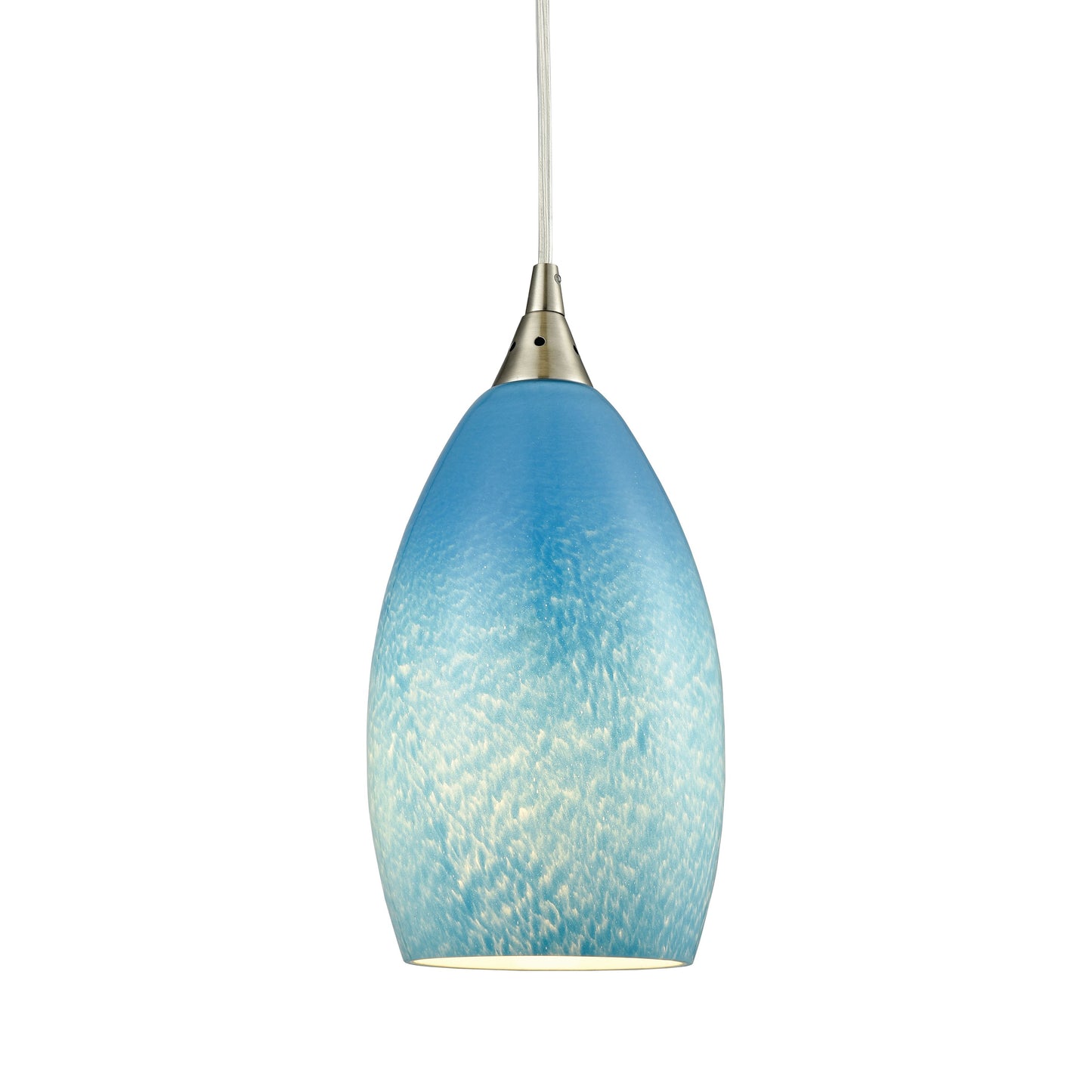 ELK SHOWROOM 10510/1SKY Earth 5'' Wide 1-Light Pendant - Satin Nickel with Sky Blue Glass