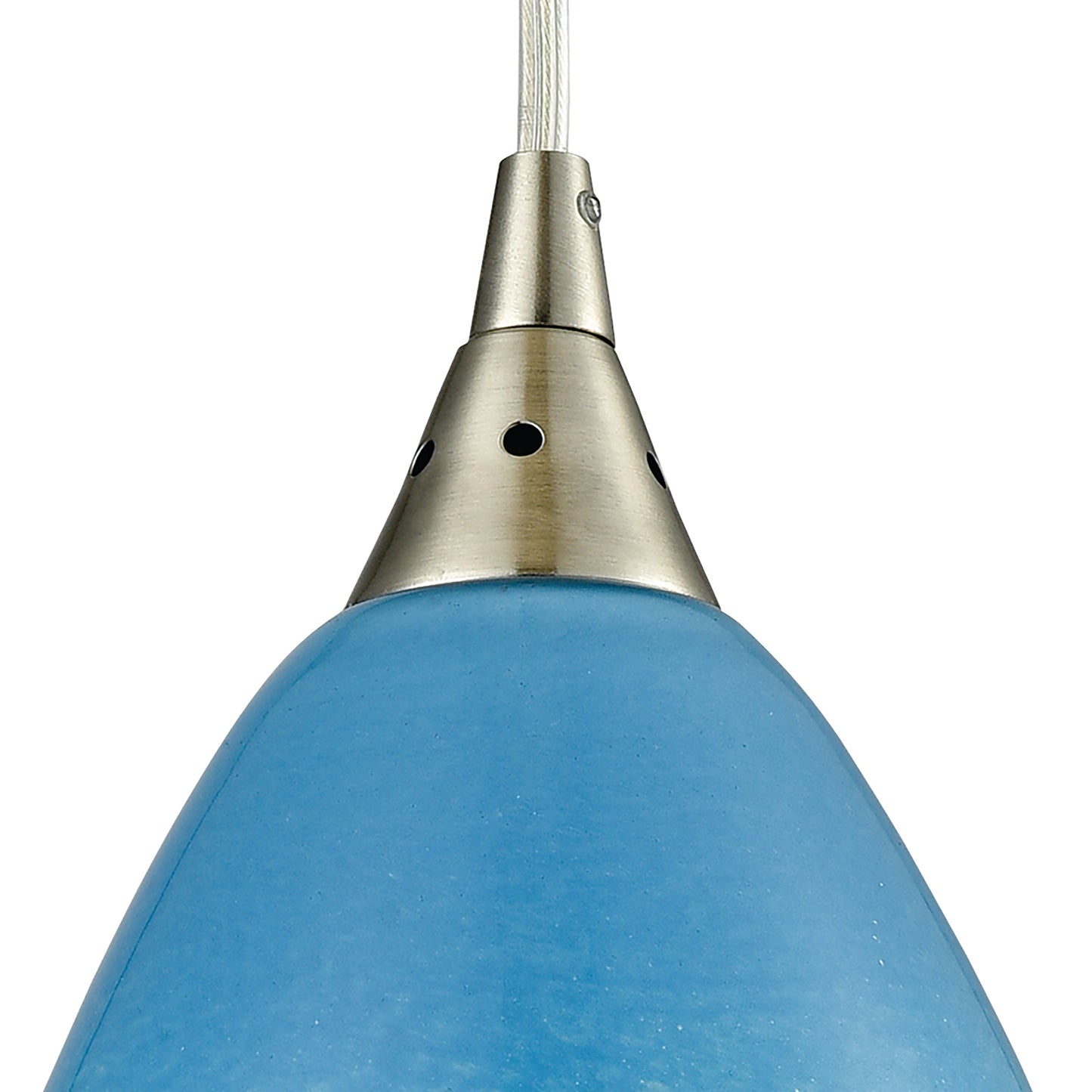 ELK SHOWROOM 10510/1SKY Earth 5'' Wide 1-Light Pendant - Satin Nickel with Sky Blue Glass