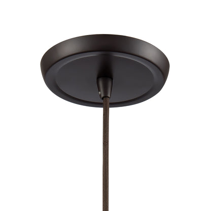 ELK SHOWROOM 10555/1 Hand Formed Glass 8'' Wide 1-Light Mini Pendant - Oil Rubbed Bronze