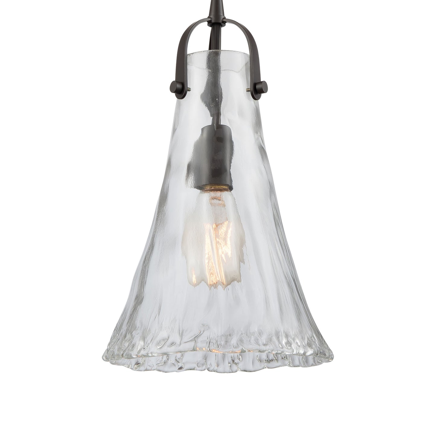 ELK SHOWROOM 10555/1 Hand Formed Glass 8'' Wide 1-Light Mini Pendant - Oil Rubbed Bronze