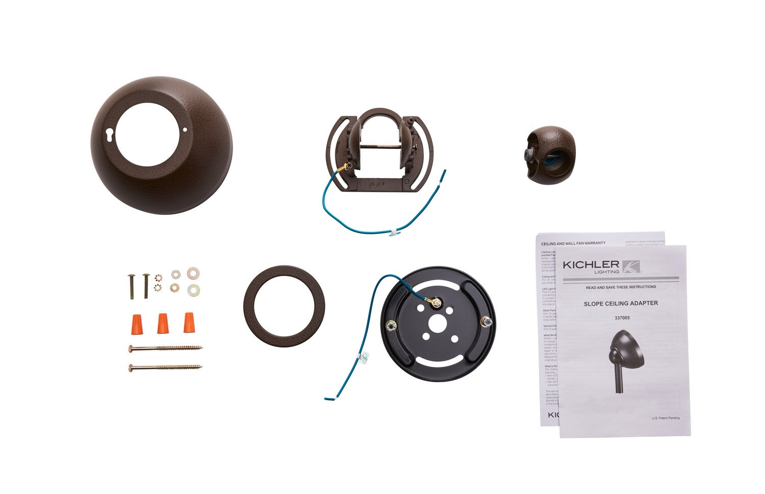 KICHLER 337005TZP 60 Degree Slope Adapter Tannery Bronze