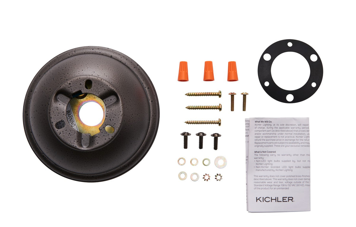 KICHLER 337008AVI Flush Mount Kit Anvil Iron