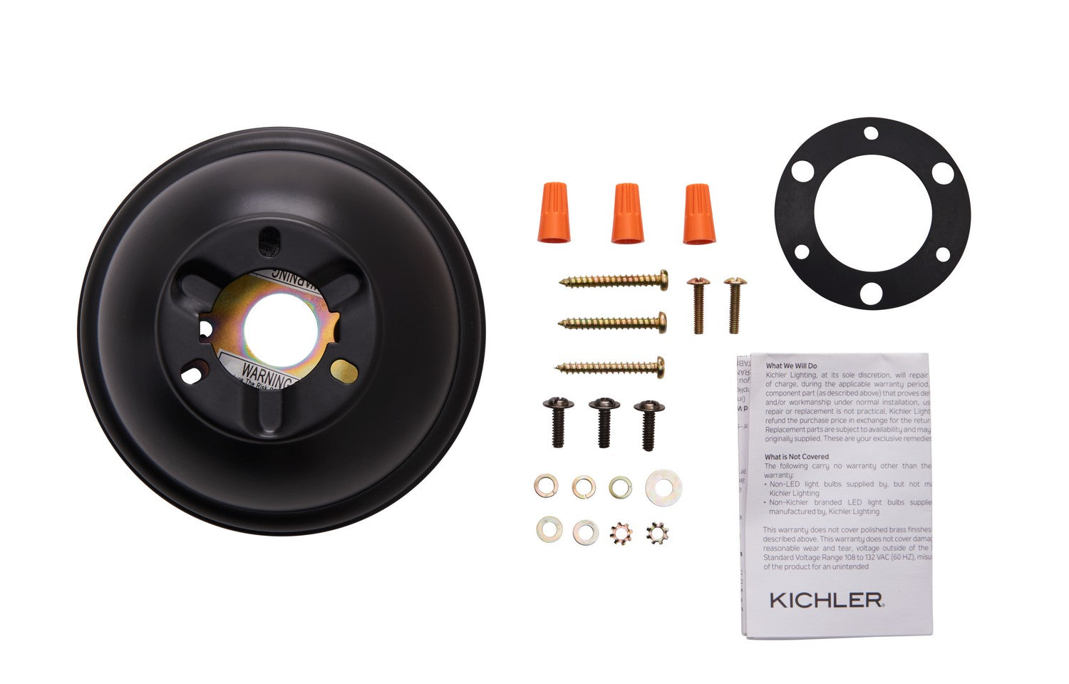 KICHLER 337008SBK Flush Mount Kit Satin Black