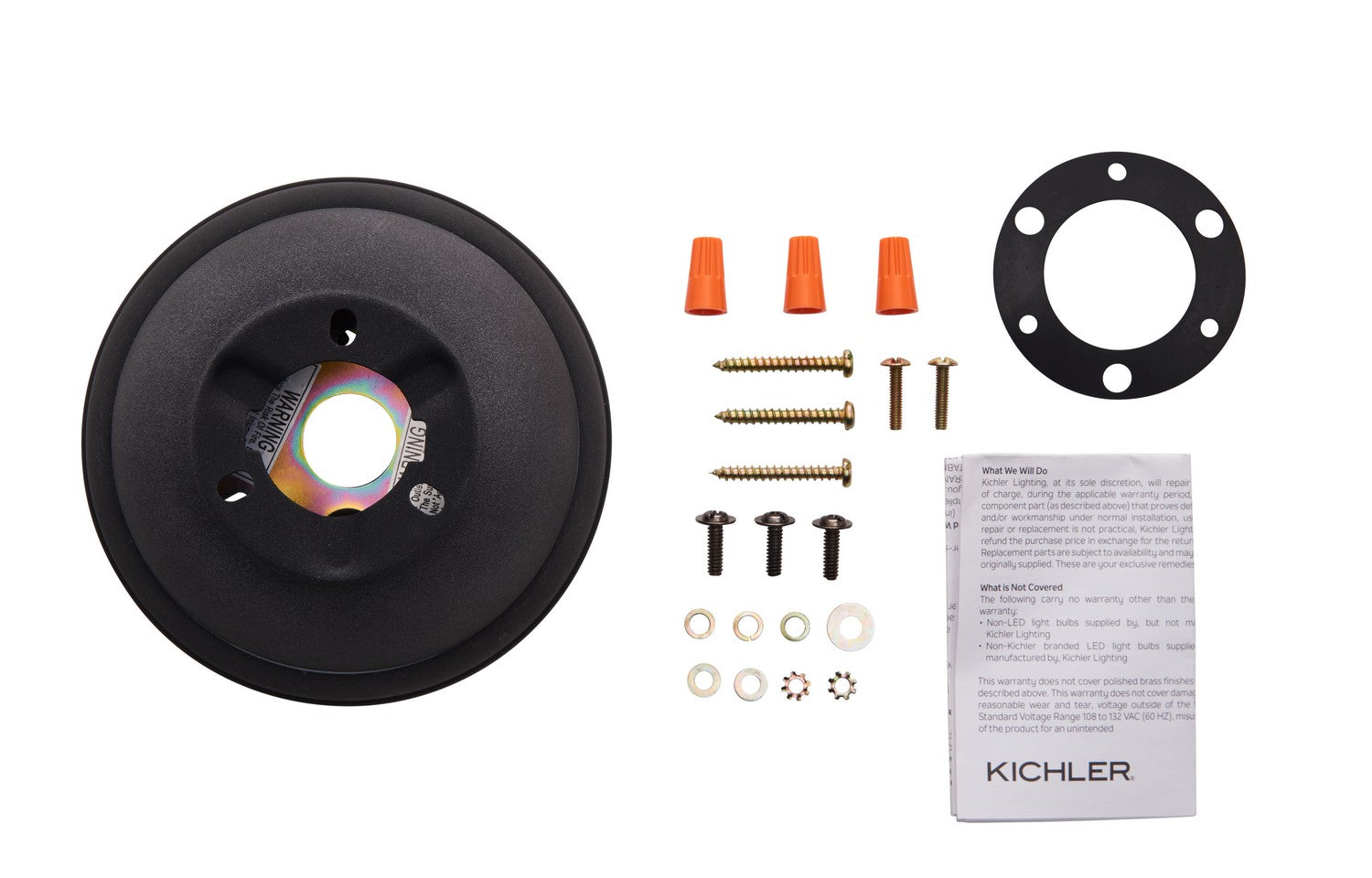 KICHLER 337008WZC Flush Mount Kit Weathered Zinc