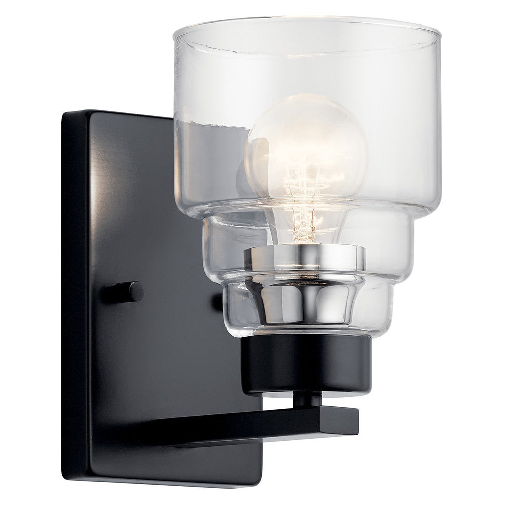 KICHLER 55010BK Vionnet 8.5" 1 Light Wall Sconce With Clear Glass In Black
