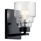 KICHLER 55010BK Vionnet 8.5" 1 Light Wall Sconce With Clear Glass In Black