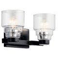 KICHLER 55011BK Vionnet 14.5" 2 Light Vanity Light With Clear Glass In Black