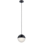 KICHLER 83854MBKWH Moonlit Led 3000K 7.75" Pendant Matte Black With White Glass