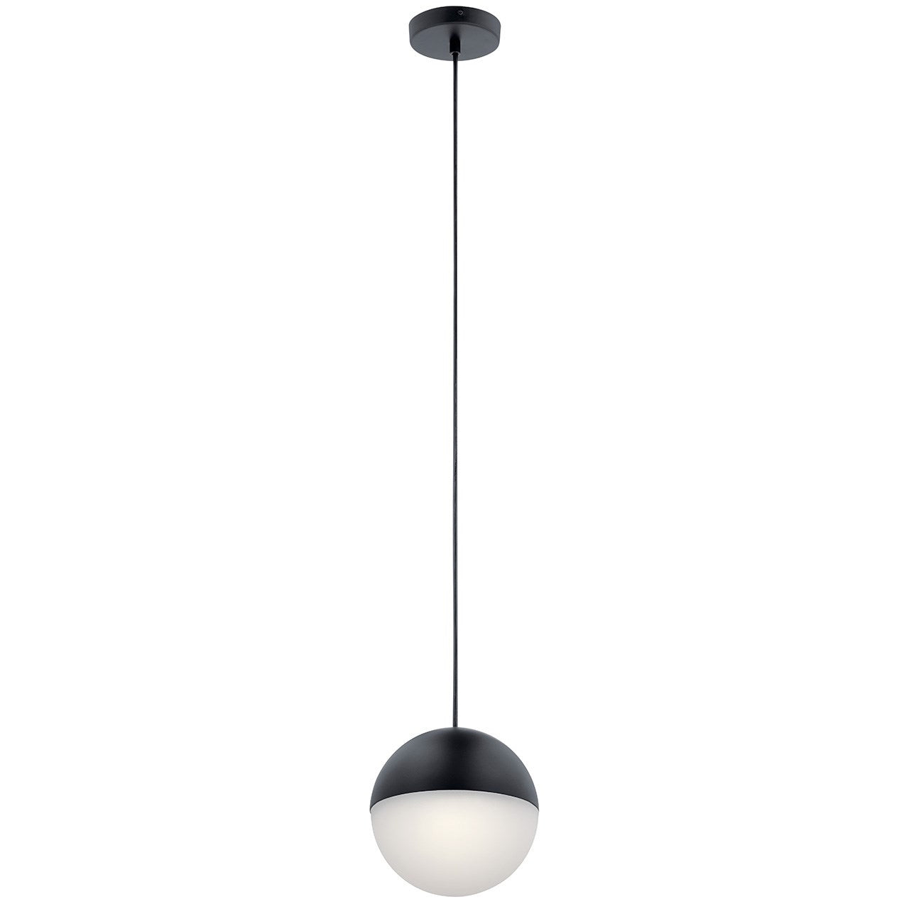 KICHLER 83854MBKWH Moonlit Led 3000K 7.75" Pendant Matte Black With White Glass