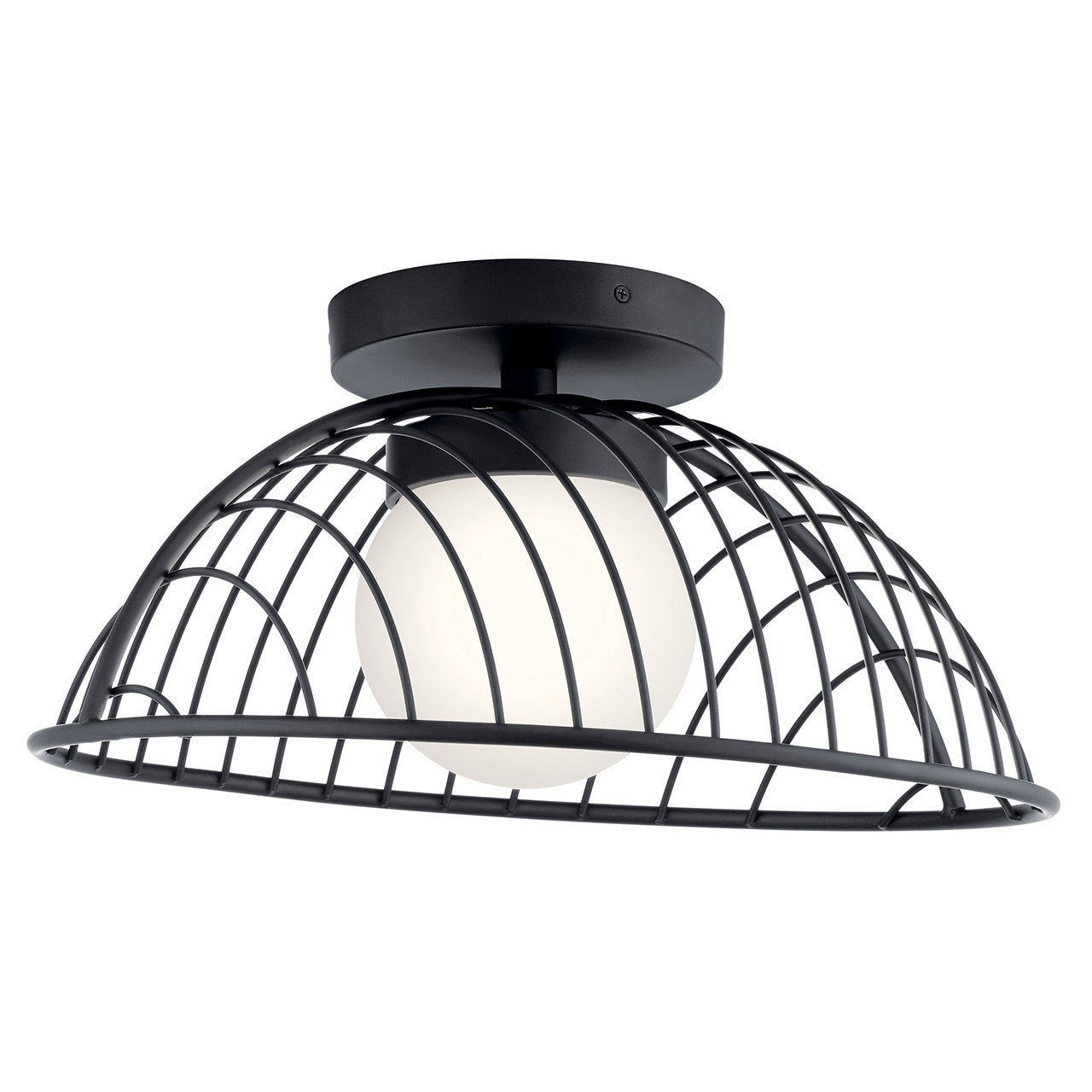 KICHLER 84096MBK Clevo Led Semi Flush Mount Matte Black