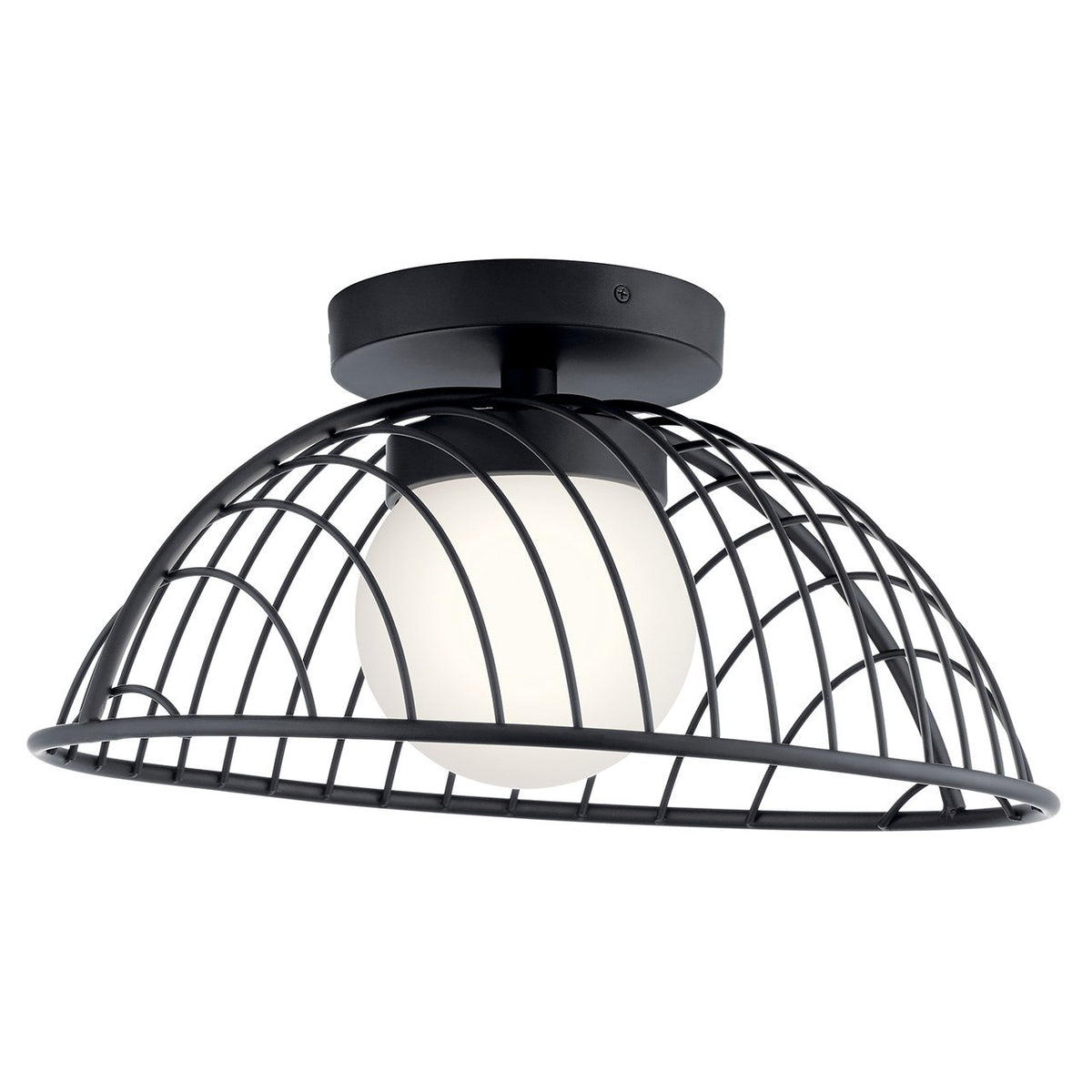 KICHLER 84096MBK Clevo Led Semi Flush Mount Matte Black