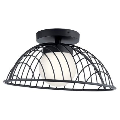 KICHLER 84096MBK Clevo Led Semi Flush Mount Matte Black